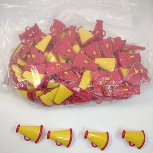 Megaphone Buttons lot of 104 Cupcake Decoration Crafts Yellow and Red